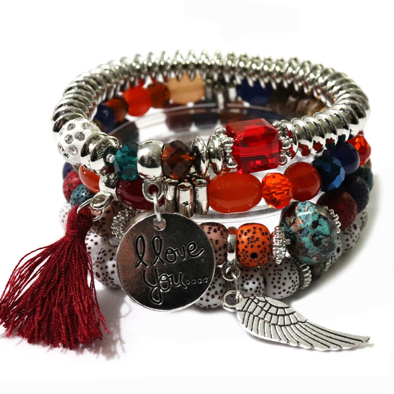 Wholesale Bohemian Tassel Multilayer Beaded Bracelet